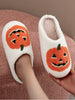 Embroidered Pumpkin Halloween Slippers